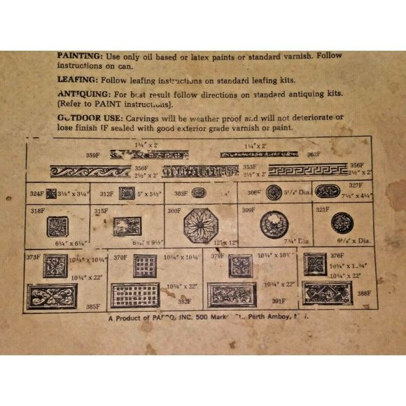 Antique Onlay Applique Furniture decor RUSTIC PAECO Wood Carved Rosette set of 4 - Picture 8 of 9